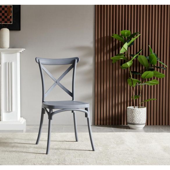 Stohovateľná stolička, sivá, SAVITA