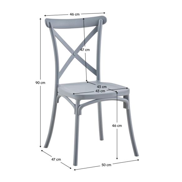 Stohovateľná stolička, sivá, SAVITA
