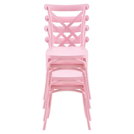 Stohovateľná stolička, ružová, SAVITA