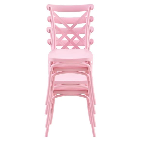 Stohovateľná stolička, ružová, SAVITA