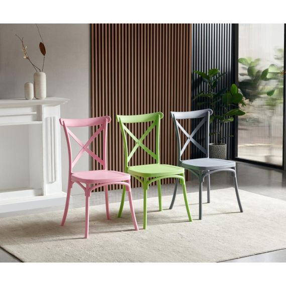 Stohovateľná stolička, ružová, SAVITA