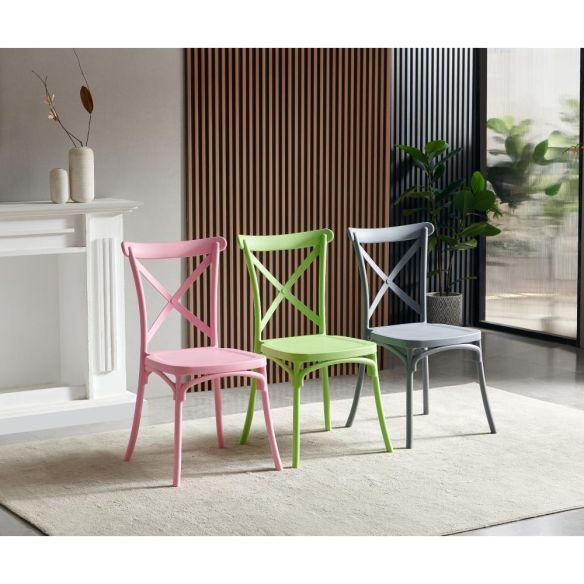 Stohovateľná stolička, ružová, SAVITA