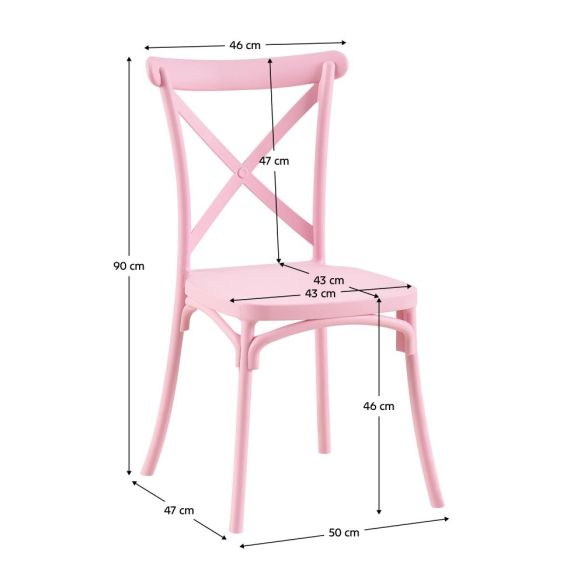 Stohovateľná stolička, ružová, SAVITA