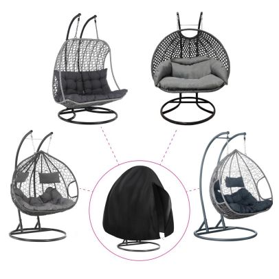 Ochranný obal na závesné dvojkreslo, čierna, KRYTO TYP 2 2