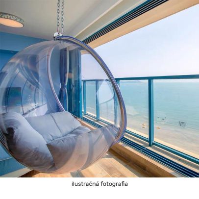 Závesné kreslo, transparentná/zlatá/biela, BUBBLE NEW TYP 1 2