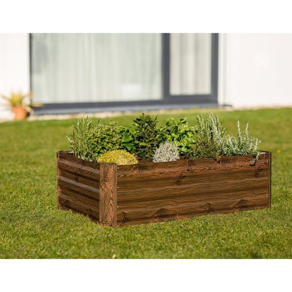 Vyvýšený záhon, hnedý, oceľ, NONKY TYP 2