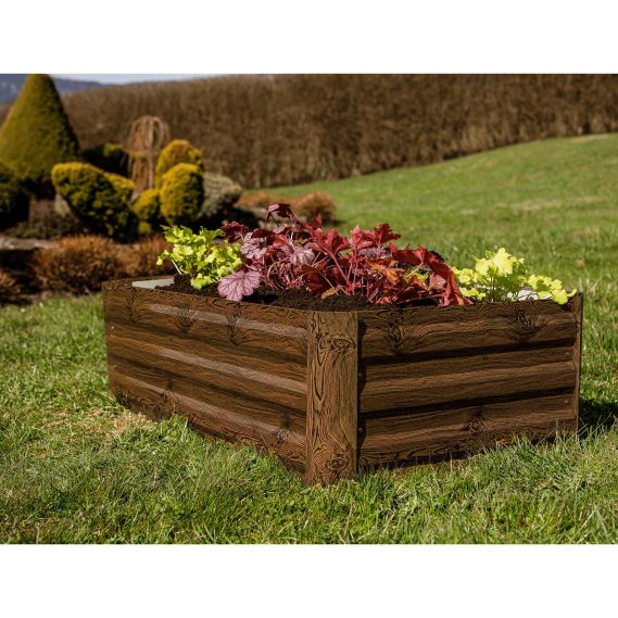 Vyvýšený záhon, hnedý, oceľ, NONKY TYP 2