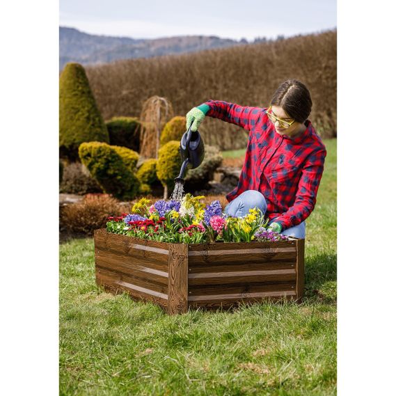 Vyvýšený záhon, hnedý, oceľ, NONKY TYP 2