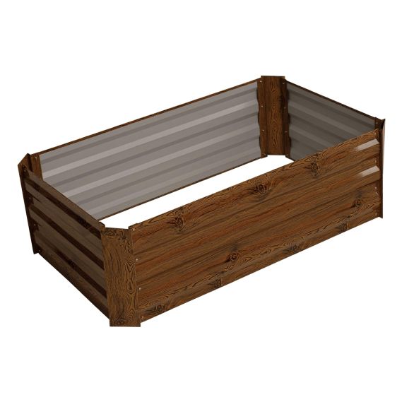 Vyvýšený záhon, hnedý, oceľ, NONKY TYP 2