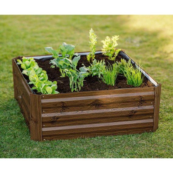 Vyvýšený záhon, hnedý, oceľ, NONKY TYP 3