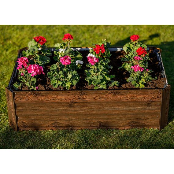 Vyvýšený záhon, hnedý, oceľ, NONKY TYP 4