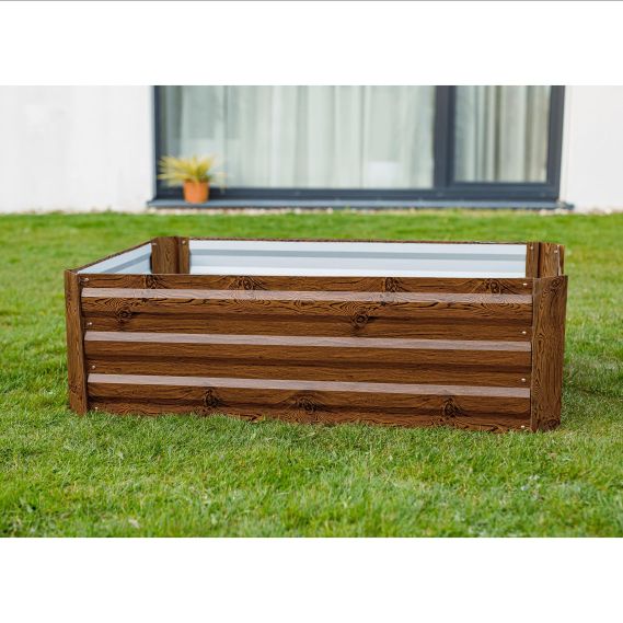 Vyvýšený záhon, hnedý, oceľ, NONKY TYP 4