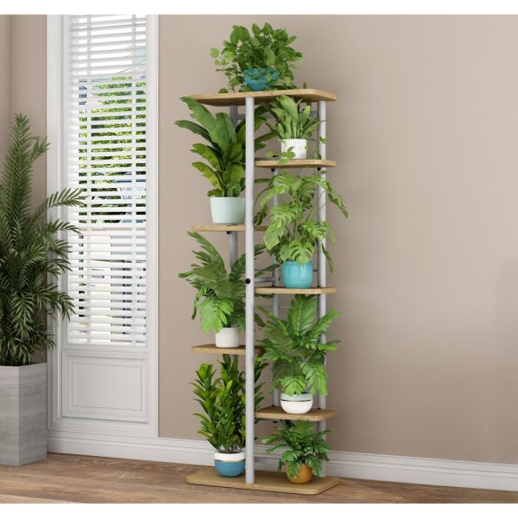 Stojan na kvety, biela/dub sonoma, LEDOR TYP 3