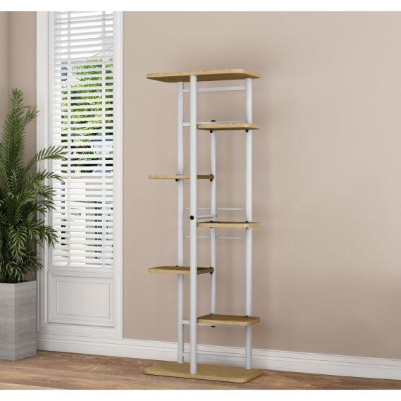 Stojan na kvety, biela/dub sonoma, LEDOR TYP 3