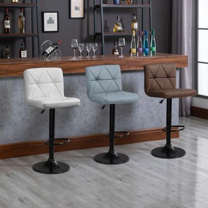 Barová stolička, ekokoža biela/čierna, SELEST 2