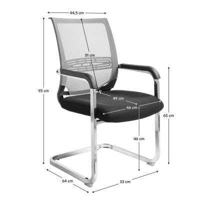Zasadacia stolička, čierna/sivá, FAJE 2
