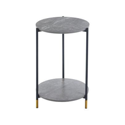 Konferenčný stolík, sivý mramor/čierna, GAJAR