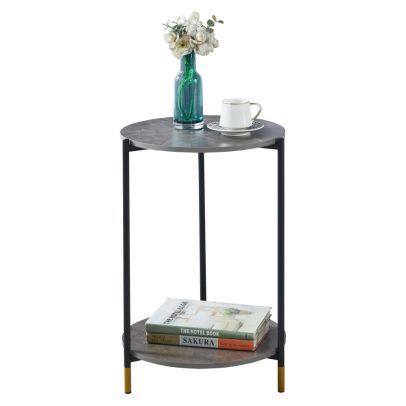 Konferenčný stolík, sivý mramor/čierna, GAJAR 2