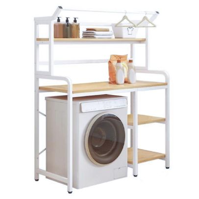 Regál nad práčku, dub natural/biela, DARBY 2