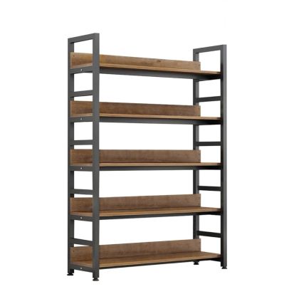 Regál, dub tmavý/čierna, JANEL TYP 1 2