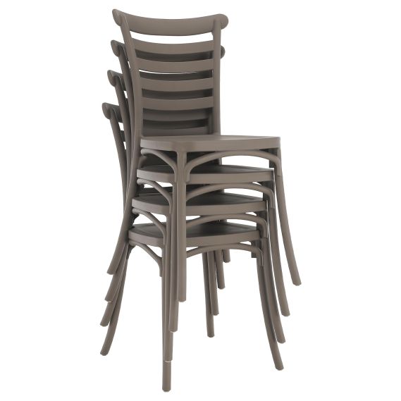 Stohovateľná stolička, sivohnedá taupe, SAVITO