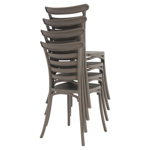 Stohovateľná stolička, sivohnedá taupe, SAVITO