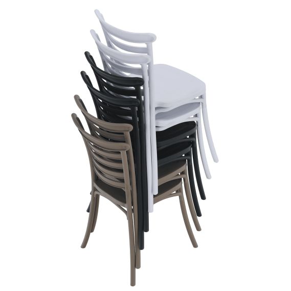 Stohovateľná stolička, sivohnedá taupe, SAVITO