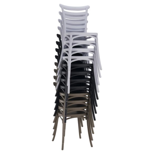 Stohovateľná stolička, sivohnedá taupe, SAVITO