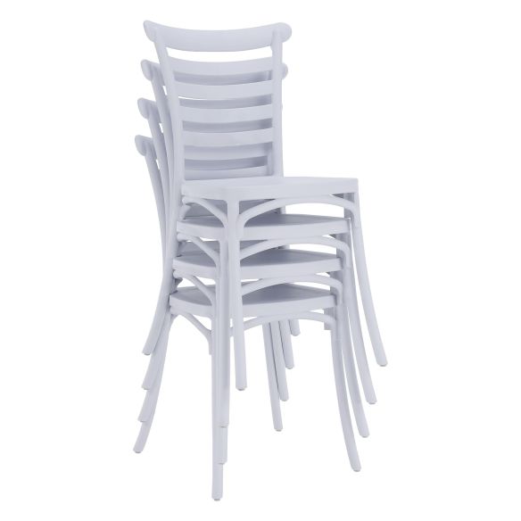 Stohovateľná stolička, biela, SAVITO