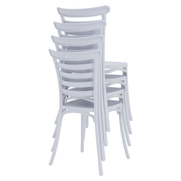 Stohovateľná stolička, biela, SAVITO