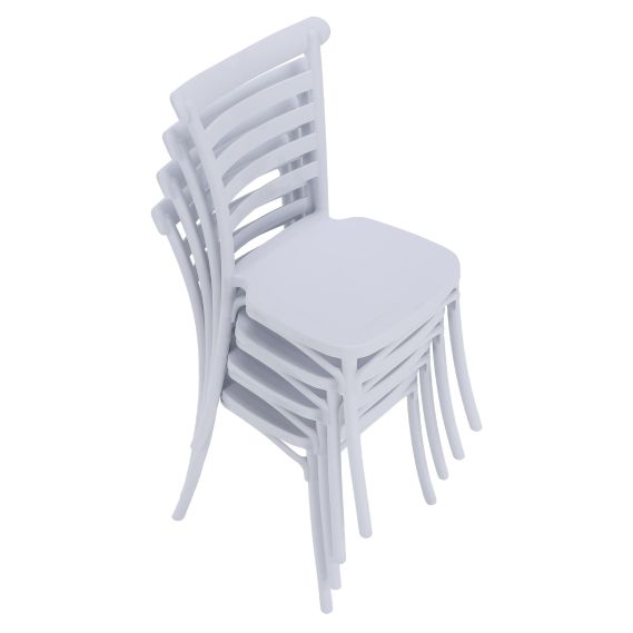 Stohovateľná stolička, biela, SAVITO