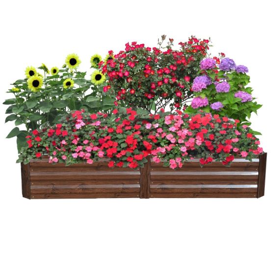 Vyvýšený záhon, hnedý, oceľ, NONKY TYP 6