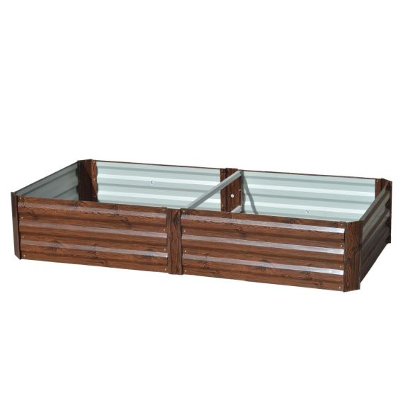 Vyvýšený záhon, hnedý, oceľ, NONKY TYP 6