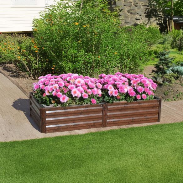 Vyvýšený záhon, hnedý, oceľ, NONKY TYP 6