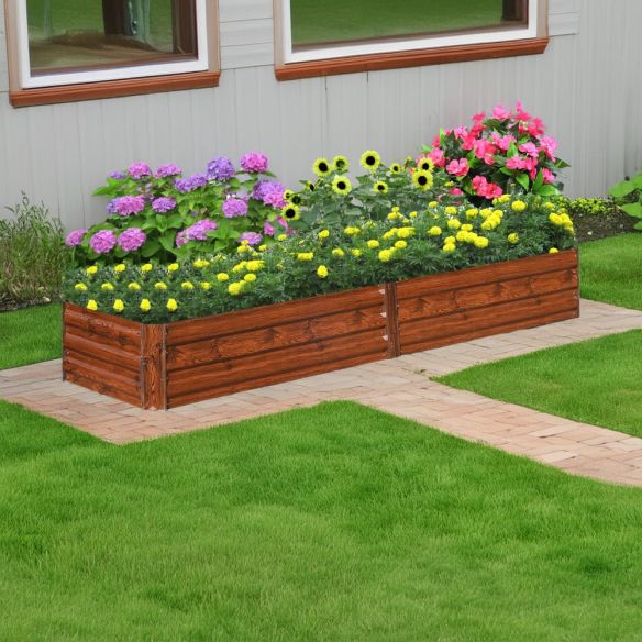 Vyvýšený záhon, hnedý, oceľ, NONKY TYP 7