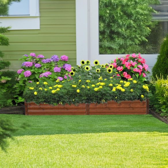 Vyvýšený záhon, hnedý, oceľ, NONKY TYP 7