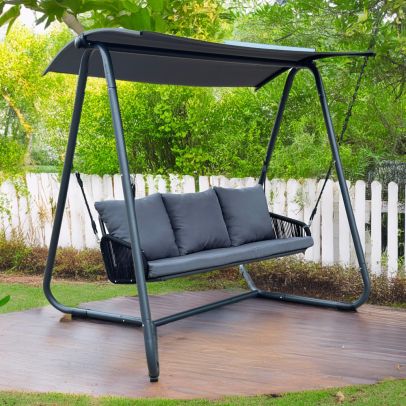 Záhradná hojdačka, sivá/tmavosivá, JAIRA 2