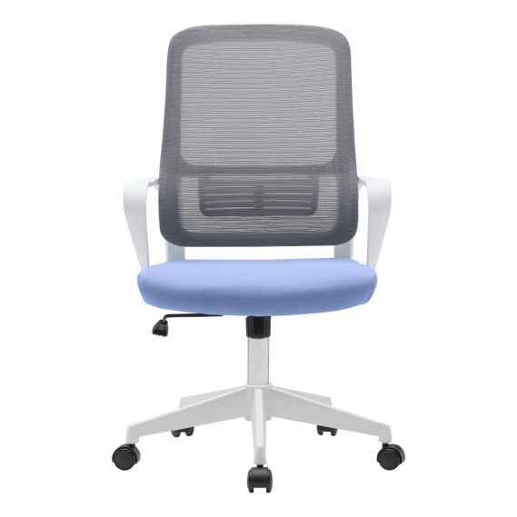 Kancelárske kreslo, neomint-svetlomodrá/sivá/biela, SALOMO TYP 1