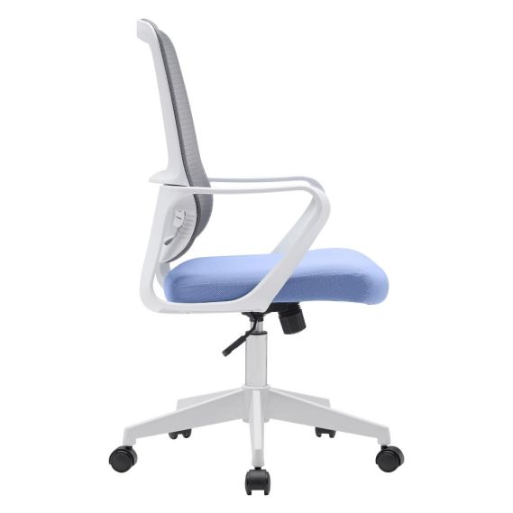 Kancelárske kreslo, neomint-svetlomodrá/sivá/biela, SALOMO TYP 1