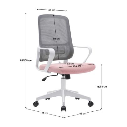 Kancelárske kreslo, ružová/sivá/biela, SALOMO TYP 1 2