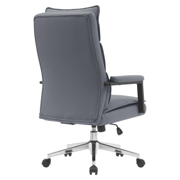 Kancelárske kreslo, sivá ekokoža/chróm, KAHIL