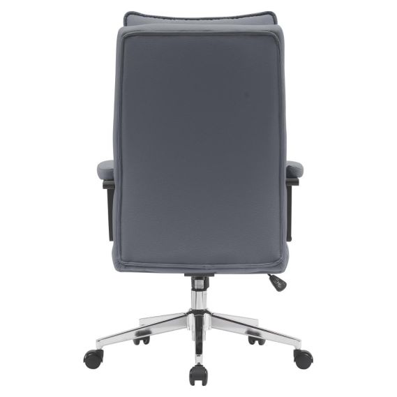 Kancelárske kreslo, sivá ekokoža/chróm, KAHIL