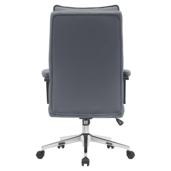 Kancelárske kreslo, sivá ekokoža/chróm, KAHIL