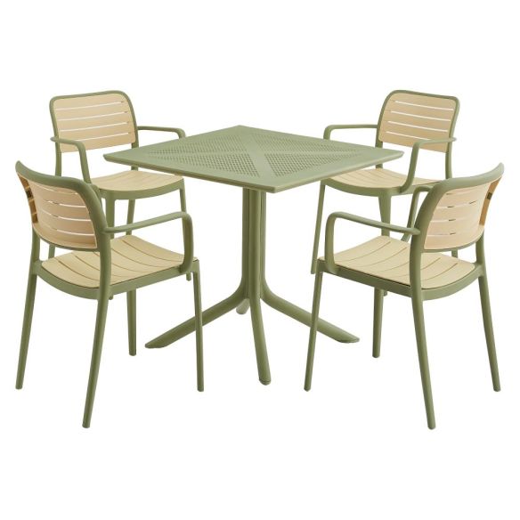 Stohovateľná stolička, zelená/béžová, KARDOS TYP 2