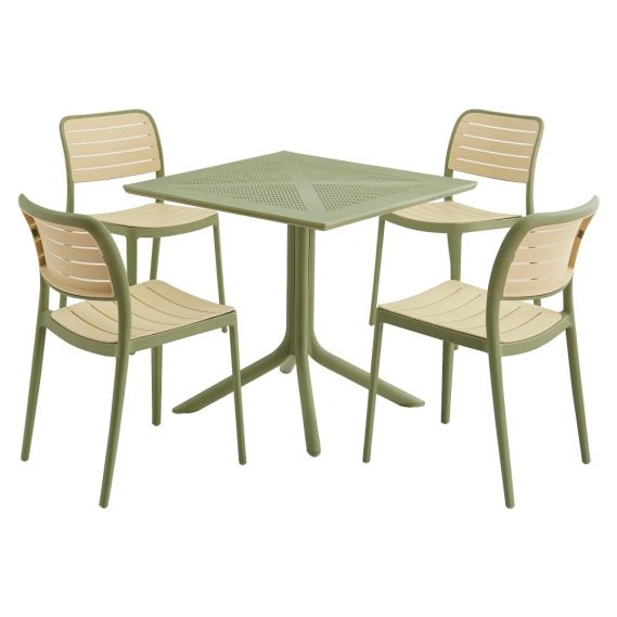 Stohovateľná stolička, zelená/béžová, KARDOS TYP 1