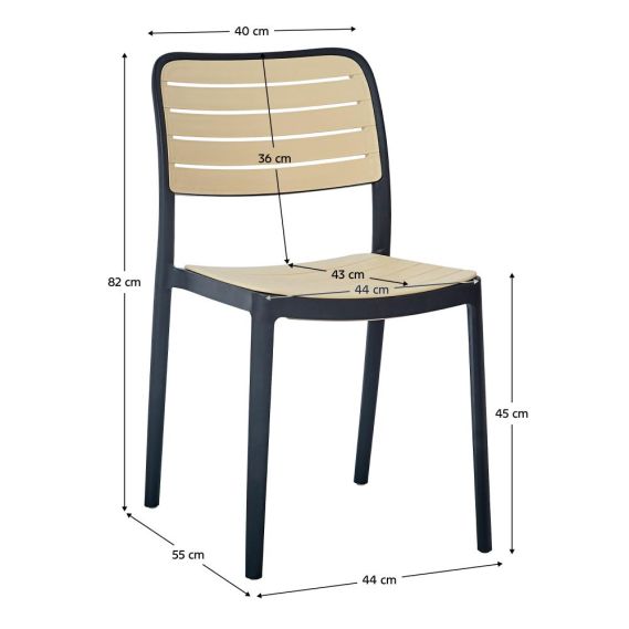 Stohovateľná stolička, čierna/béžová, KARDOS TYP 1