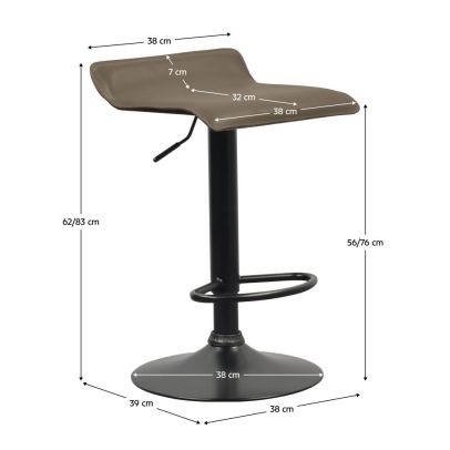 Barová stolička, sivohnedá Taupe ekokoža, BAILI 2