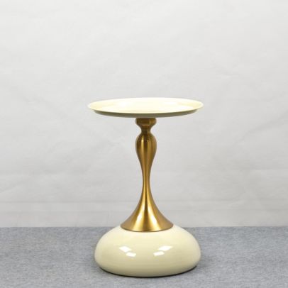 Príručný stolík, biela Ivory/zlatá, FEJ 2