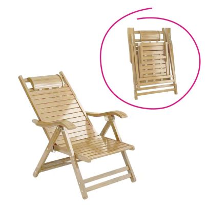 Záhradné polohovacie kreslo, prírodná, bambus, URSEL