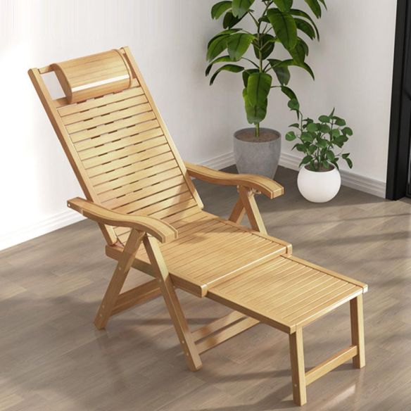 Záhradné polohovacie kreslo, prírodná, bambus, URSEL